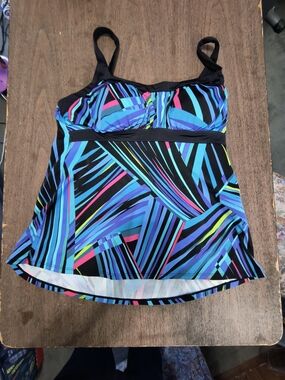 Vibrant Striped Swim Tankini Swim Suit